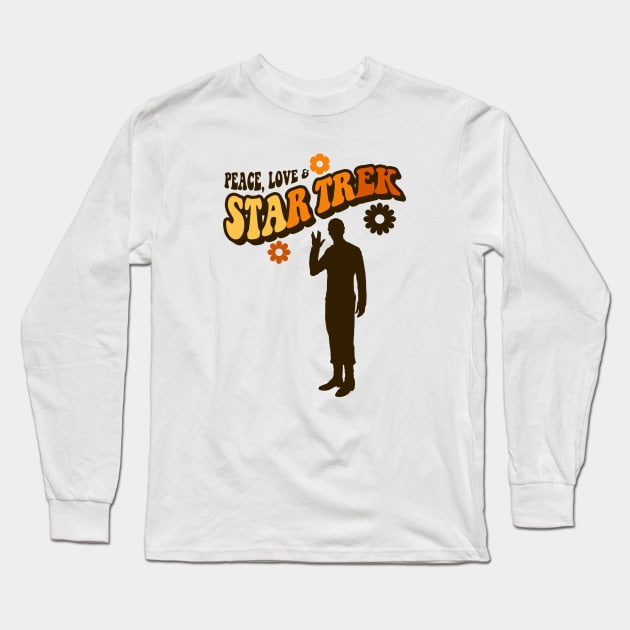 PEACE LOVE & STAR TREK Long Sleeve T-Shirt by ROBZILLA